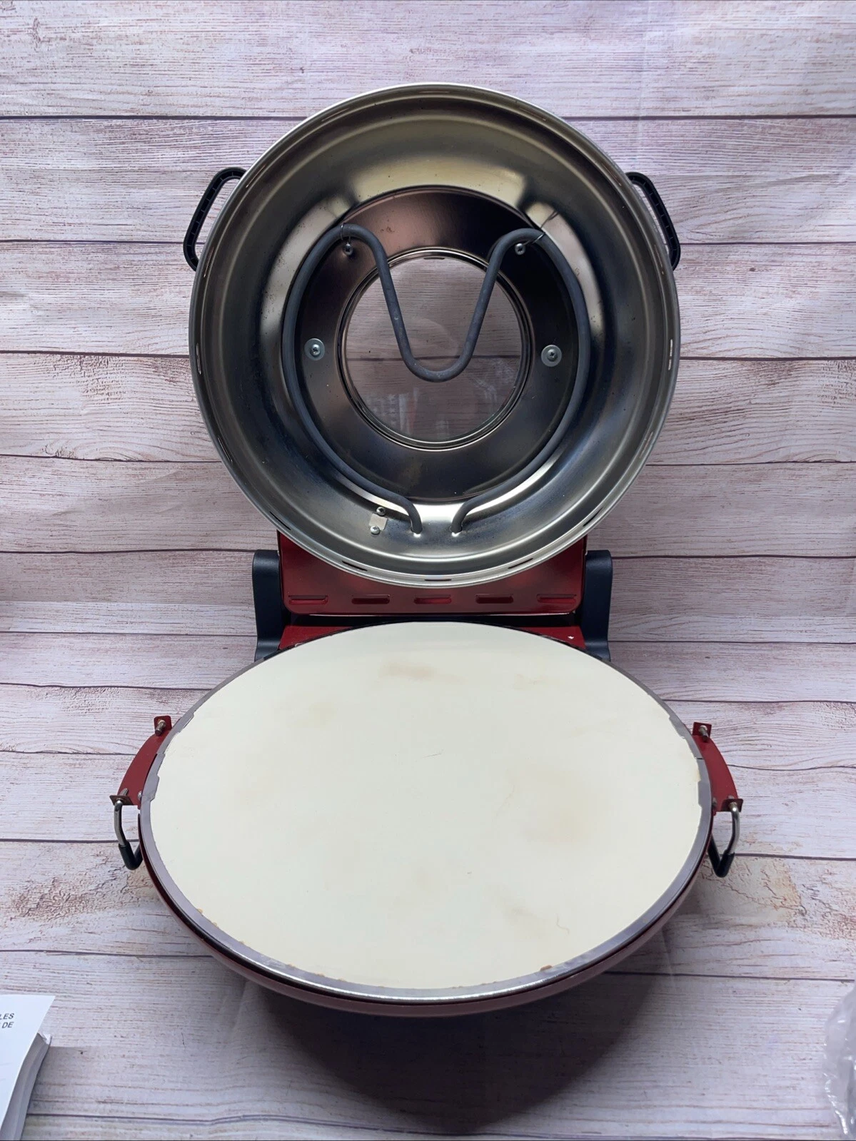 Kalorik High Heat Hot Stone Pizza Oven-RED-1200W-PZM 43618R Used Works W/ Tools