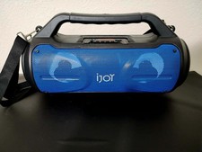 iJoy Bluetooth Portable Speaker Boombox Wireless TWS USB AUX FM Blue Black