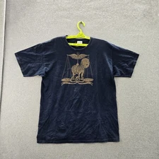 Super Fishal Men Shirt L Blue Graphic Print Libra Scales Short Sleeve