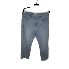 J Jill Denim Authentic Fit Cropped Jeans Womens Size 12 Light Wash