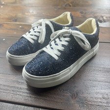 Betsy Johnson Sidny Sneakers Platform Rhinestone Tennis Shoes Women's Size 7.5 M