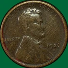 1923-S Lincoln Wheat Cent Very Fine VF Coin, Red Discoloration #36960