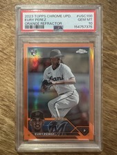 2023 Topps Chrome Update - EURY PEREZ - [PSA 10] /25 Orange RC Marlins Pop1