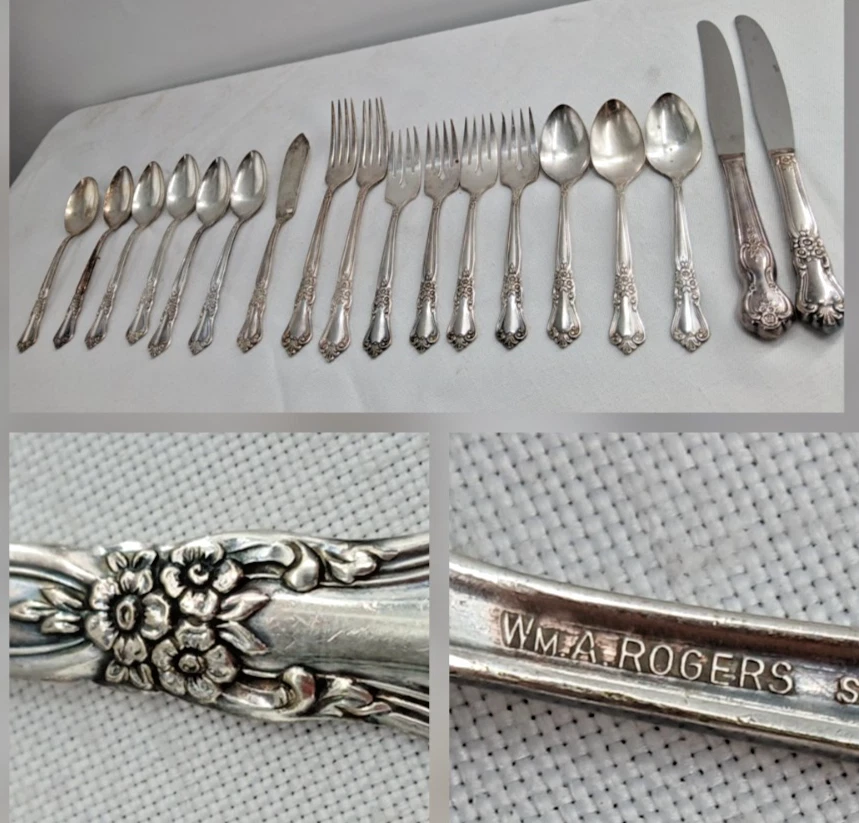Wm. Rogers Silverware Antique US Silver-Plated Flatware for sale