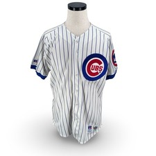 Vintage Russell Athletic Chicago Cubs Jersey Men 44 White Diamond Collection USA