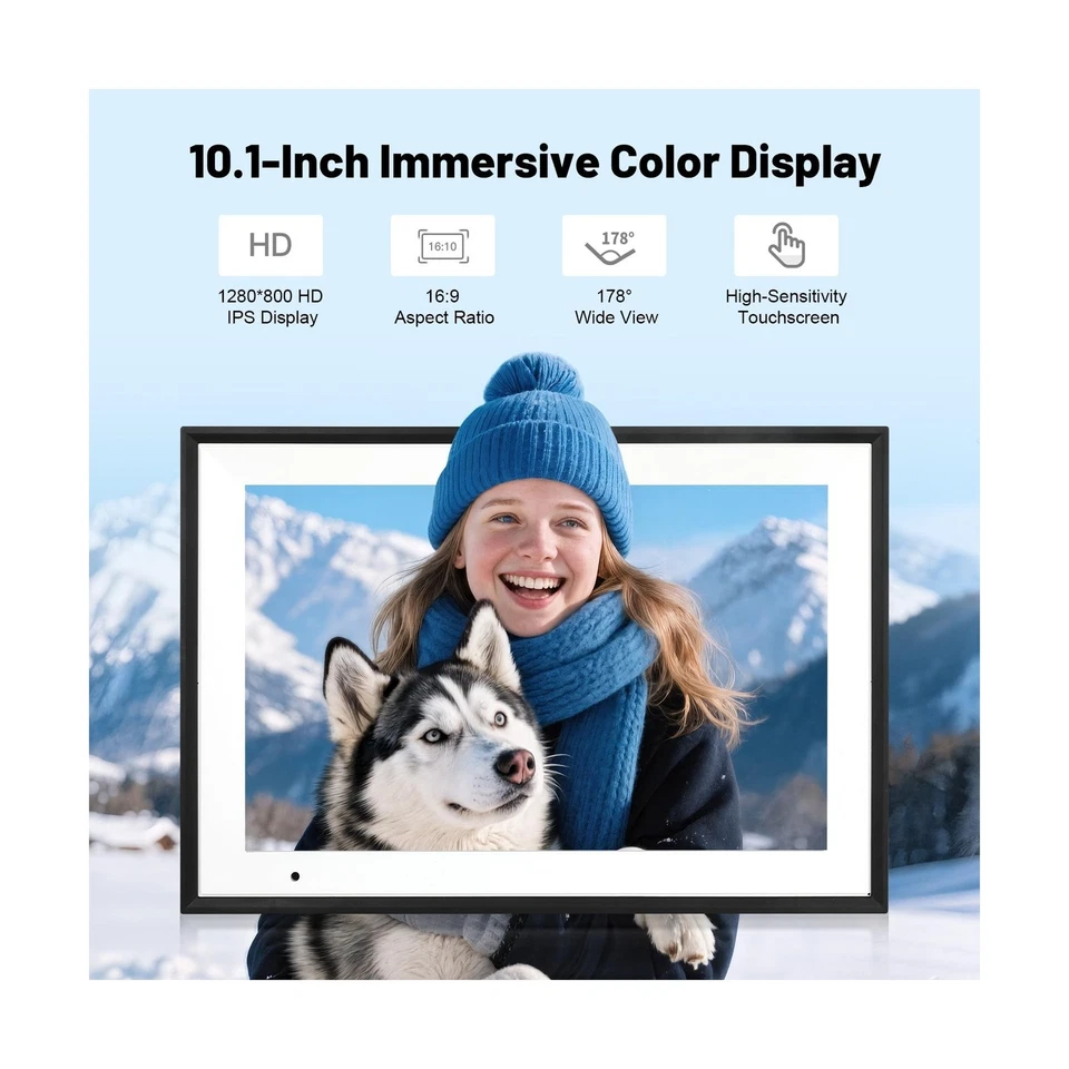 Digital Picture Frame, 10.1 Inch Picture Frame with 1280*800 HD IPS Touch Scr... - Image 3 of 4