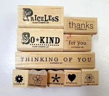 Stampin' Up! THANKFUL THINKING Retired Stamp Set of 10 Flowers & Quotes Kind