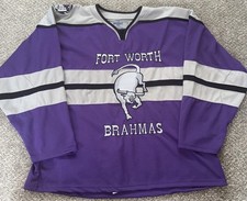 Fort Worth Brahmas Menace Sport Hockey Jersey Size Large Fight Strap
