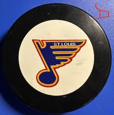 Vintage 1985-1989 St Louis Blues (Throwback Jersey-Red Trim) Official Game Puck