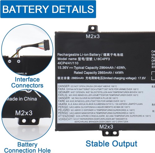 L18C4PF3 L18M4PF3 L18M4PF4 L18C4PF4 Laptop Battery Compatible with Lenovo ideapa - 第 6/7 張圖片