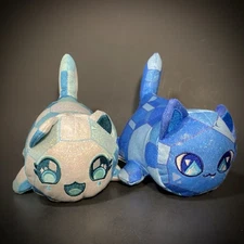 Aphmau Meemeow Celestial Gem Lot Of 2 Sapphire and Diamond Cat Blue Plush