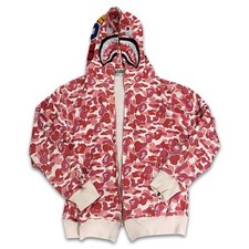 Vintage Bape Pink Camo ABC Full Zip Hoodie Size Large Broken Zipper 