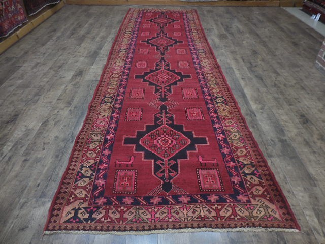 Anatolian Vintage Turkish Rug HandMade Turkish Tribal Geometric Rug 4.3x14.5 Ft