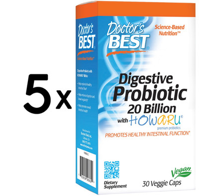 5 x Doctors Best Best Probiotic, 20 Billion CFU - 30 vcaps (799,93 EUR/kg)