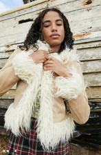 🌞 Urban Outfitters Afghan Coat Penny Lane Hippy Boho Festival Grunge M UK12 Y2K