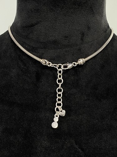 Brighton Heart Filigree Contempo Large Necklace Silver Tone 16 to 18” JB8 - Picture 3 of 18
