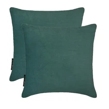 Teal Green Velvet Throw Pillow Covers, 16"x16" (Pack of 2)-Teal Green Velvet