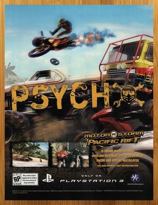 2008 MotorStorm Pacific Rift PS3 Print Ad/Poster Motorcycle Motocross Game Art