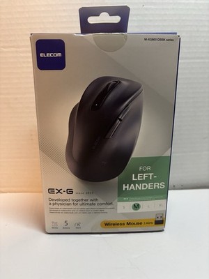 Elecom Wireless Mouse EX-G for Left-Handers   2.4GHz Quiet M Size 5-Button Black