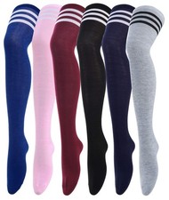 6 Pairs Over Knee Thigh Socks Knee-High Warm Stocking Women Boot Sock Leg Warmer