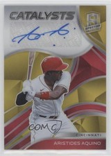 2021 Spectra Catalysts Signatures Gold Prizm 1/10 Aristides Aquino Auto 1b8