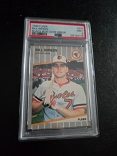 1989 Fleer Billy Ripken Error Card, Black Box over FF Writing PSA9!