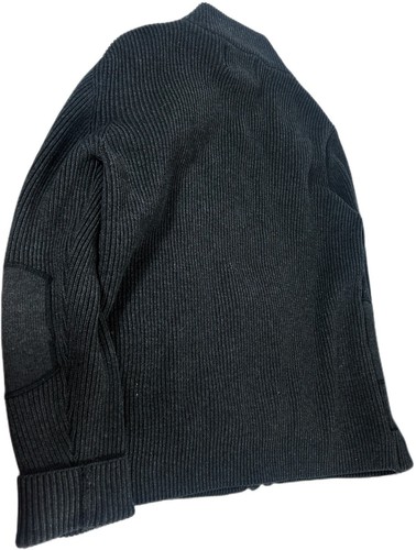 7 DIAMONDS Gatti Men's Quilted Wool Blend Sweater Jacket Black Size Large - Picture 2 of 6