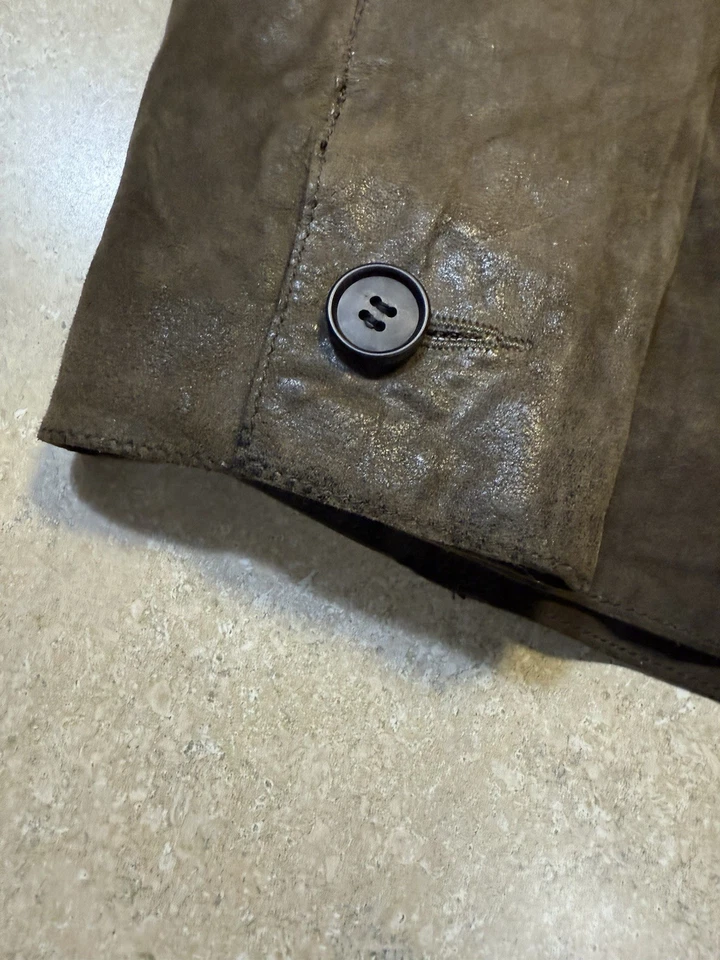 NEW W Tags -AllSaints Mens FELTON Leather Blazer Jacket MEDIUM Brown Distressed - Image 3 of 4