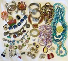 Vintage Costume Jewelry Lot~Art Glass Necklaces~Bracelets~Brooches~Earrings~More