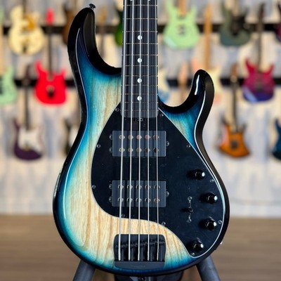 Ernie Ball Music Man StingRay Special 5 HH with Ebony  - Mean Blue Burst