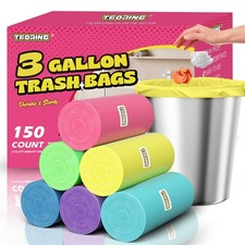 T.FORING Small Trash Bags 3 Gallon -150 Count Mini Garbage Bags Unscented,12