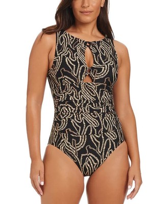 Beyond Control Women's Tummy-Control One-Piece Swimsuit, Black, Size 8 1127