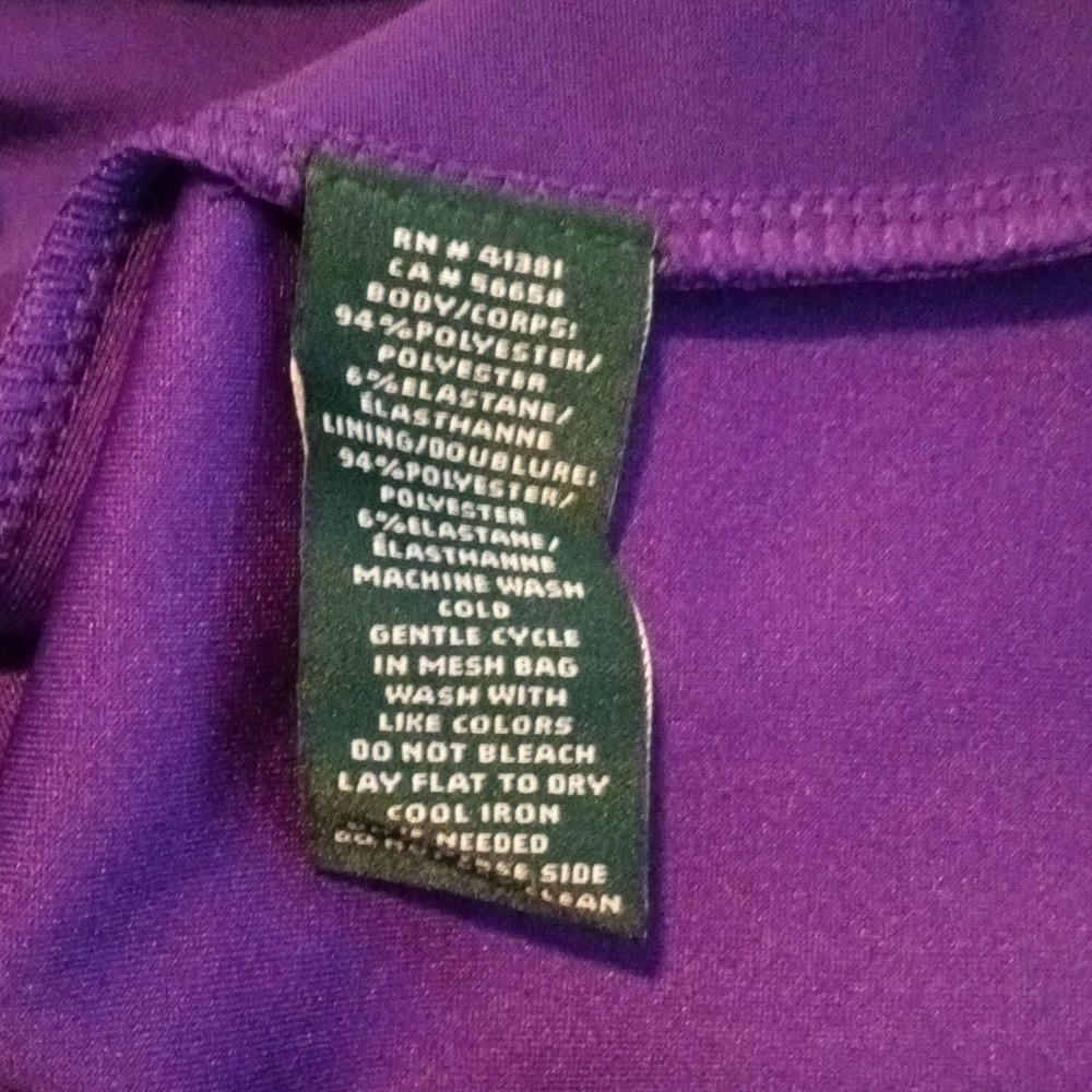 Lauren Ralph Lauren Faux Wrap Sleeveless Dropped Top Blouse Purple thumbnail 4