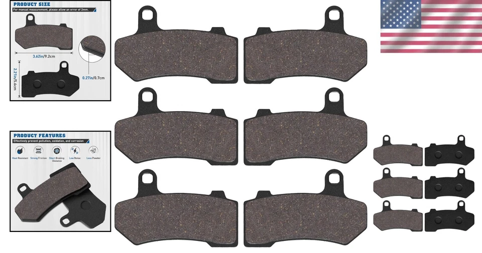 Durable Semi-Metallic Brake Pads for Harley Davidson Road King & Street Glide Foto 2 de 4