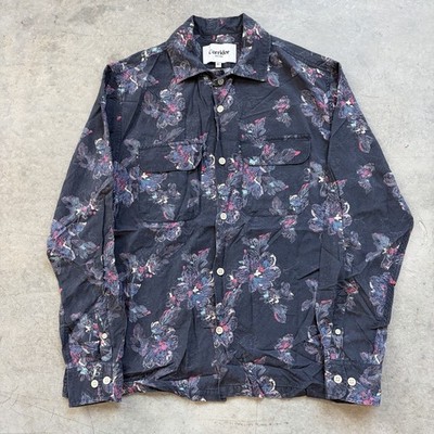 Corridor NYC Novella Floral Print Long Sleeve Button Up Shirt Pockets Blue XS