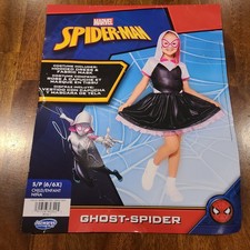 MARVEL Ghost Spider Official Youth Child Black Halloween Dress Pink Eye Mask