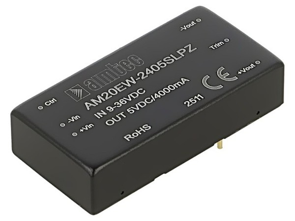 AM20EW-2405SLPZ Wandler: Dc/Dc 20W Ueing: 9-36VDC Uausg: 5VDC Ieing: 969Ma THT A-image