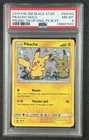 PIKACHU HOLO PSA 8 2019 POKEMON SM BSP #SM162 PROMO TEAM UP SINGLE BLISTER 7442