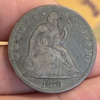 1876-CC Liberty Seated Silver Half Dollar Rare Key Date No Reserve Free Shipping