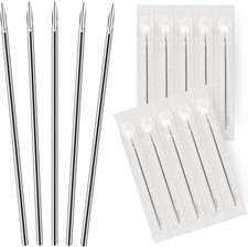 10PC Piercing Needles 18G - Sterile Disposable Sharp Surgical Stainless Steel...