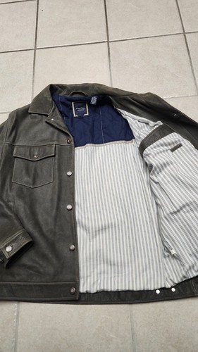 Indigo Palms Tommy Bahama Suede Leather Button Down Shirt Brown/Green Size Small - Picture 10 of 13
