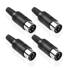 4 Pack 7 Pin DIN Male Plug Solder Connector Male for Audio Video AV