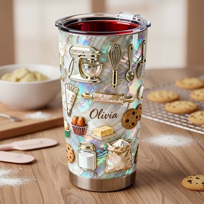 Personalized Baking Tumbler 20oz Custom Name Baker Kitchen Lover Gift