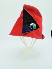 VTG 50's-60's Mr John Jr Paris Chic Wool Tall Bucket Cloche Hat Red Rare