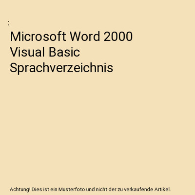 Microsoft Word 2000 Visual Basic Sprachverzeichnis