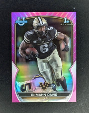 Re`Mahn Davis *2022 Topps Bowman U* Pink 1st Bowman Refractor RC #8-Vanderbilt