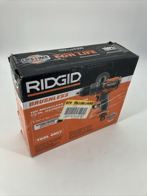 #ad #ad Ridgid 18V Brushless 1 2 in Hammer Drill Driver Cordless Model R86115B Open Box $74.95