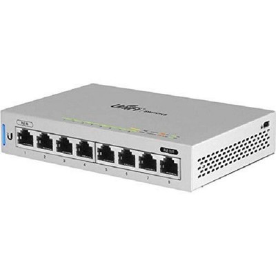 Ubiquiti US-8 w/ Power Supply, 8-Port Gigabit (non-POE), 1 Year Warranty