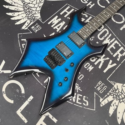 New B.C.Rich WARLOCK WHS-650JE Mod Blue in Black Electric Guitar 6 Strings