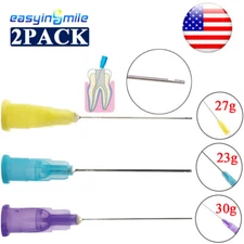 Dental Endo Irrigation Needle Tips End-Closed Side Hole Syringes 50Pcs 23/27/30G